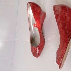 Beautiful red wedge leather